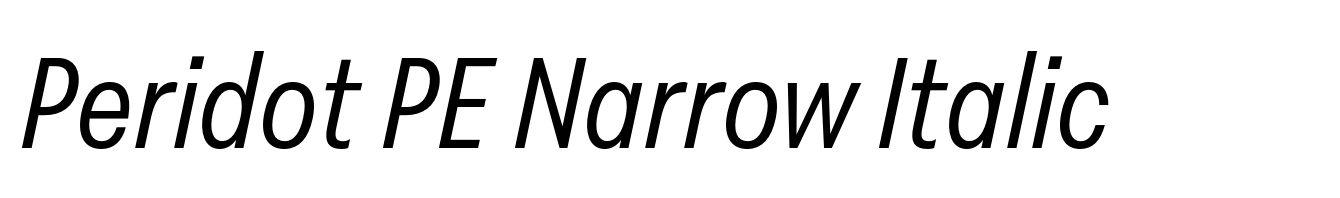 Peridot PE Narrow Italic